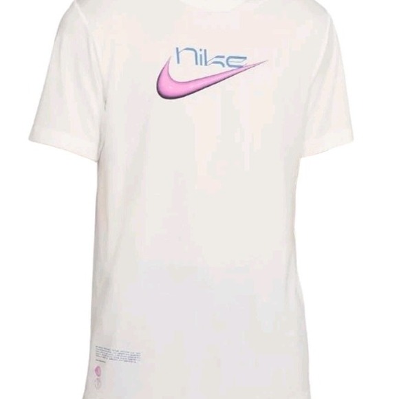 Nike Mens Dri Fit Worldwide Basketball T Shirt Size Medium White Logo Sports Tee - Picture 1 of 7